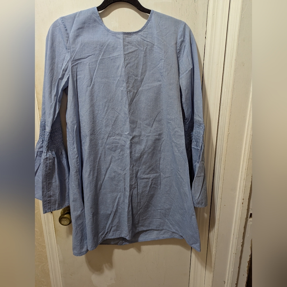 BCBG Medium Women's Blue Long Sleeve Dress